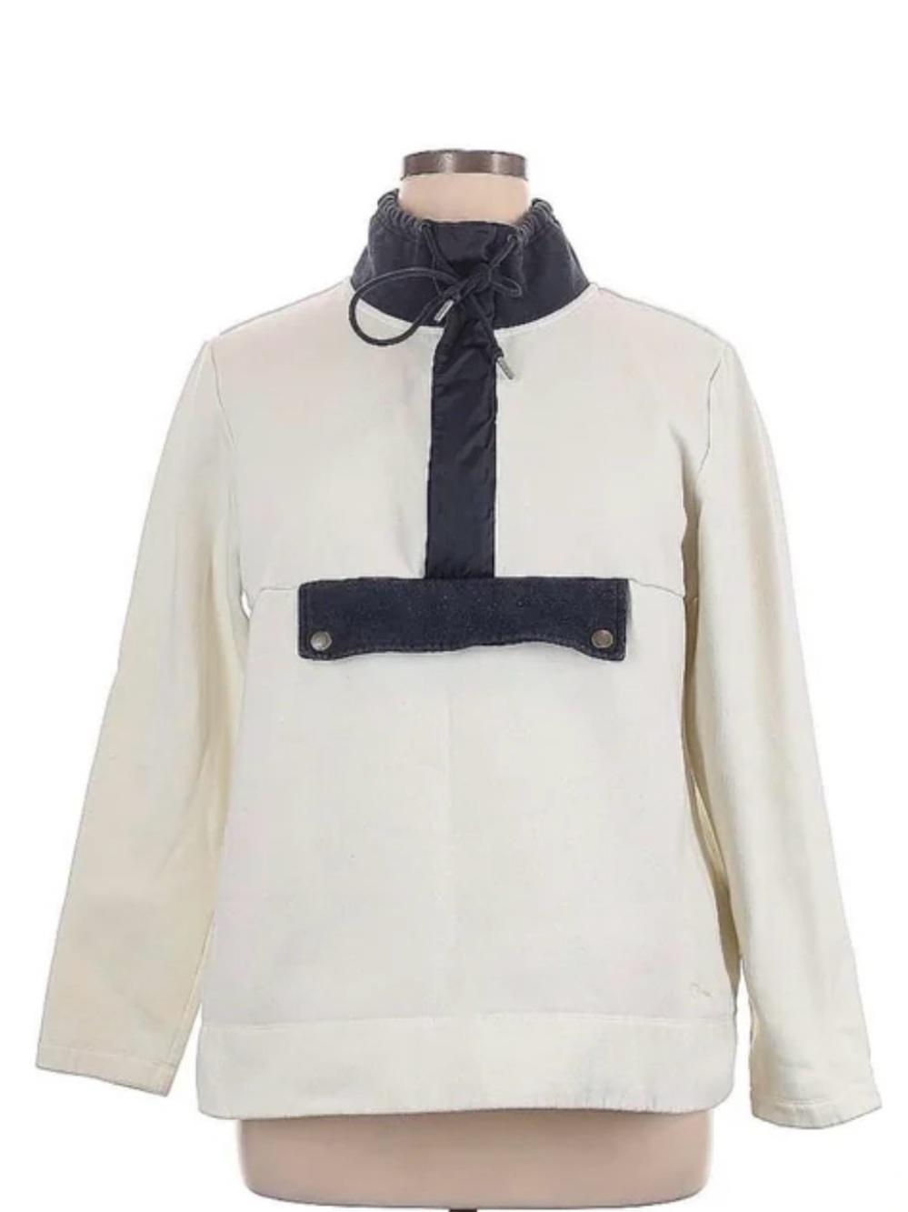 L.L. Bean Signature Ivory Popover Anorak Fleece / Sweatshirt